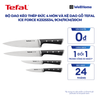  Bộ dao kéo thép Đức 4 món và kệ dao gỗ Tefal Ice Force K232S534, 9cm/11cm/20cm 