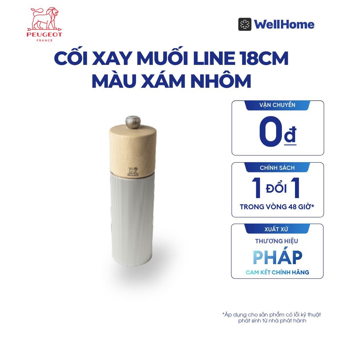  CỐI XAY MUỐI LINE 18CM
MÀU XÁM NHÔM 