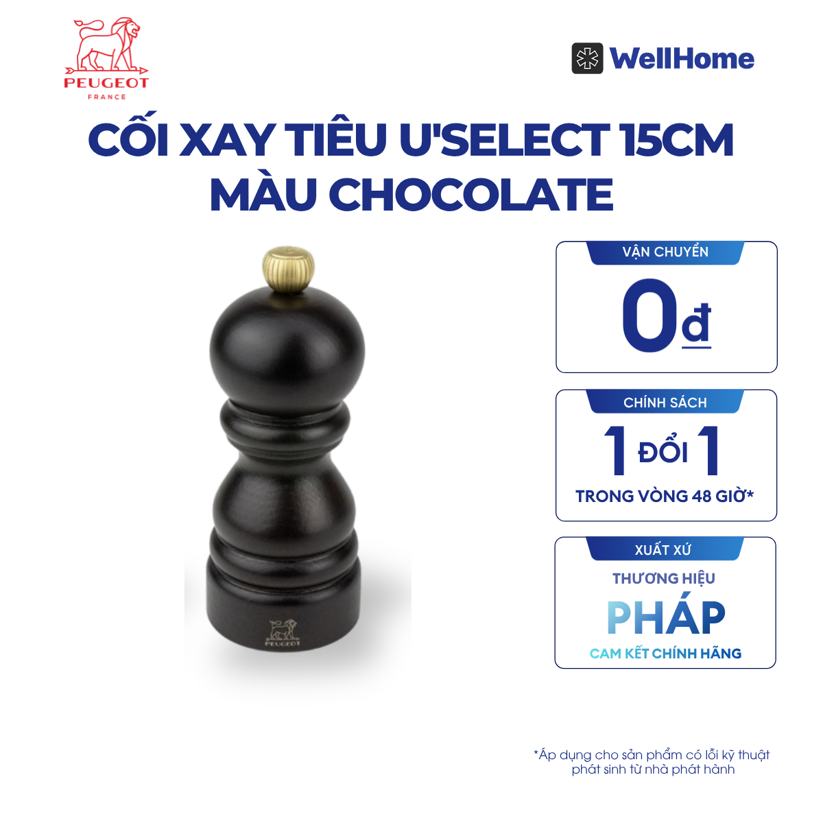  CỐI XAY TIÊU U'SELECT 15CM
MÀU CHOCOLATE 