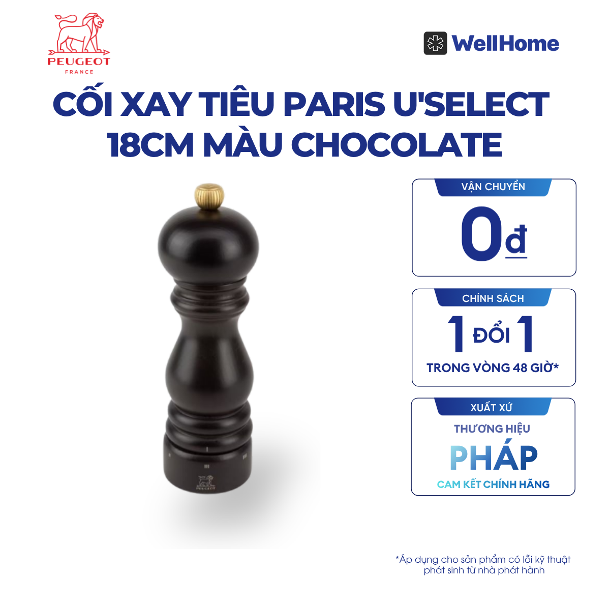  CỐI XAY TIÊU PARIS U'SELECT 18CM
MÀU CHOCOLATE 