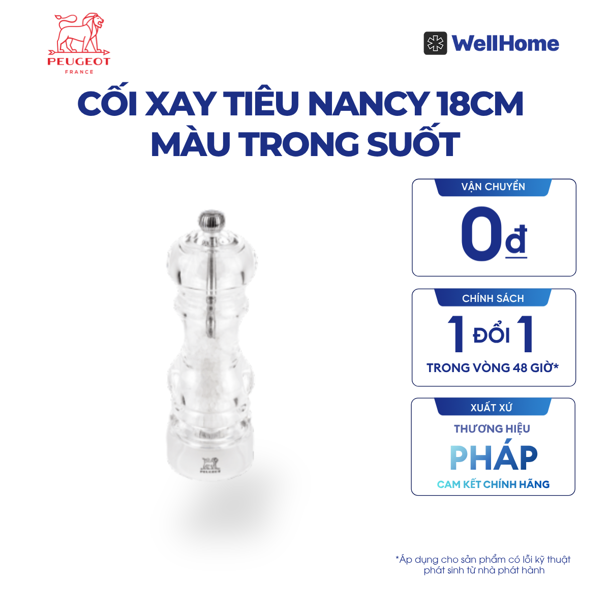  CỐI XAY TIÊU NANCY 18CM 
MÀU TRONG SUỐT 