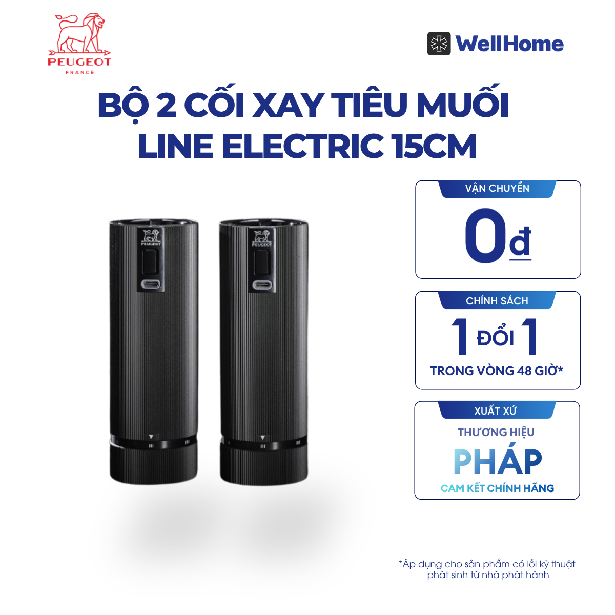  BỘ 2 CỐI XAY TIÊU MUỐI LINE ELECTRIC 15CM
MÀU ĐEN NHÁM 