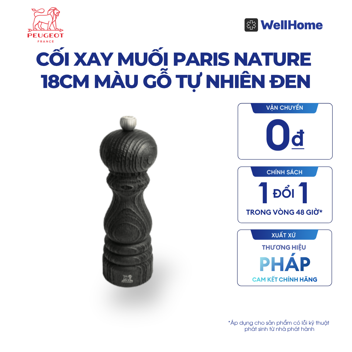  CỐI XAY MUỐI PARIS NATURE 18CM
MÀU GỖ TỰ NHIÊN ĐEN 