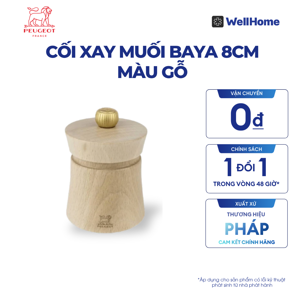  CỐI XAY MUỐI BAYA 8CM
MÀU GỖ 