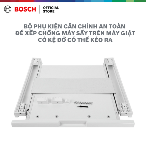  Bộ xếp chồng cho máy giặt và máy sấy quần áo có kệ kéo ra 