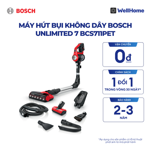  MÁY HÚT BỤI KHÔNG DÂY BOSCH UNLIMITED 7 BCS711PET 