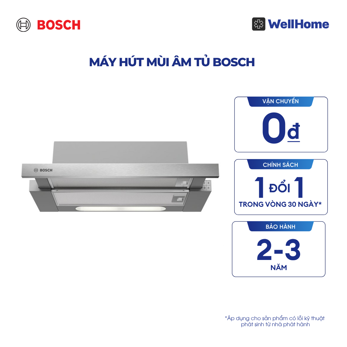  Máy hút mùi âm tủ Bosch DHI623GSG Series 4 (60cm) 