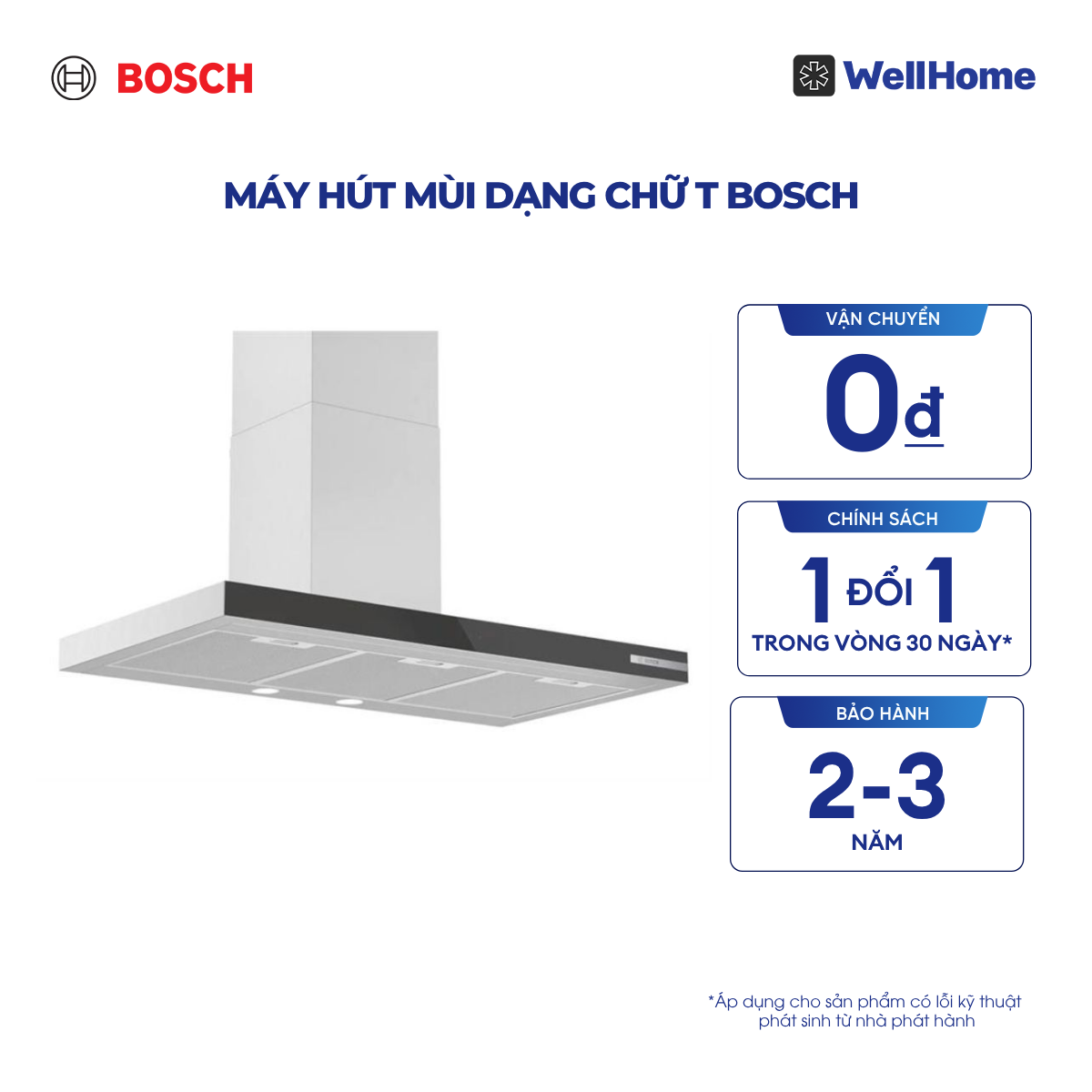  Máy hút mùi dạng chữ T Bosch DWB97BK61T - Series 4 (90cm) 