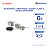 Bộ nồi chảo 4 món Bosch HEZ9SE040 - Quánh 1.2L, Nồi 2L, Nồi 3.5L, Chảo 24cm 