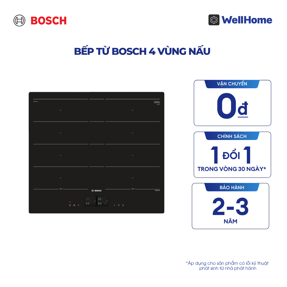  Bếp từ Bosch 4 vùng nấu PXY601JW1E - Series 8 (60cm) 