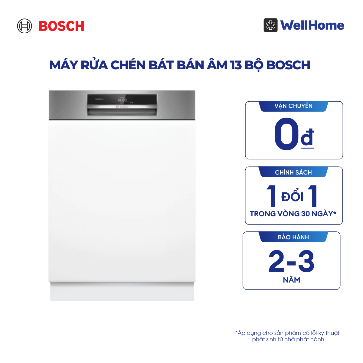  Máy rửa chén bát bán âm 13 bộ Bosch SMI8ZDS81T - Series 8 (60cm) 