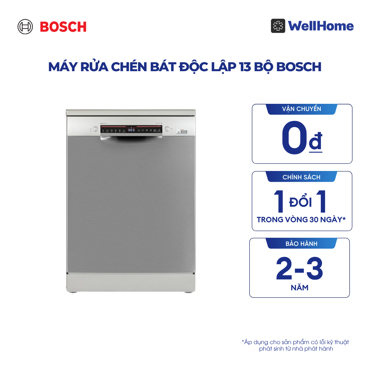  Máy rửa chén bát độc lập 13 bộ Bosch SMS4EKI06E - Series 4 (60cm) 