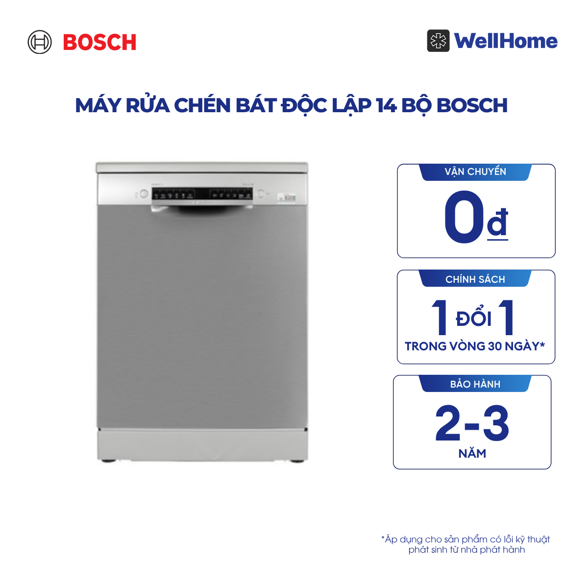  Máy rửa chén bát độc lập 14 bộ Bosch SMS4HMI07E - Series 4 (60cm) 