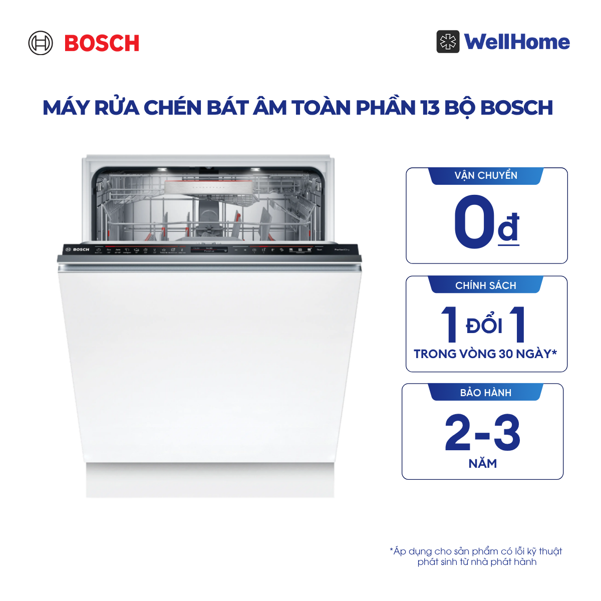  Máy rửa chén bát âm toàn phần 13 bộ Bosch SMV8ZDX86M - Series 8 (60cm) 
