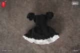  Puff Sleeves One-piece Dress (Black) 