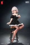  Puff Sleeves One-piece Dress (Black) 