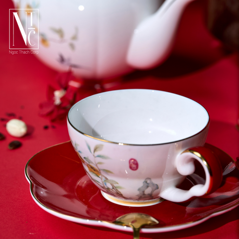  Set Quà Tặng Bộ Ấm Trà Sứ Kèm Tách 