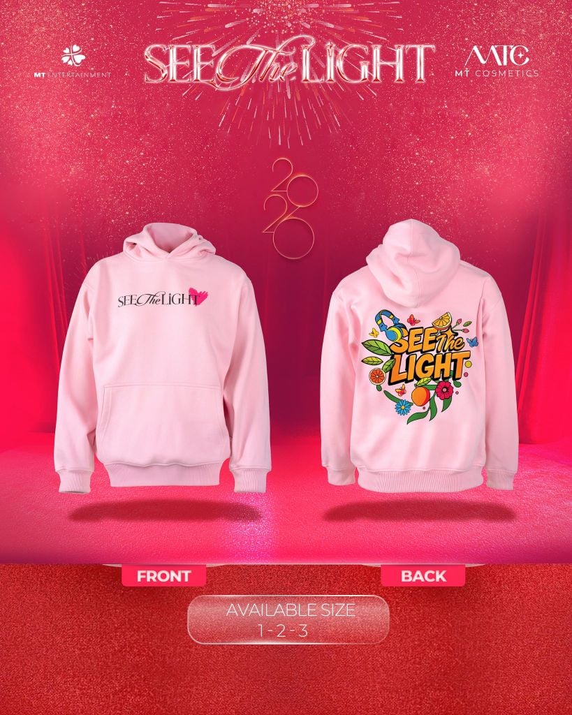 Áo hoodie See The Light Phiên bản Mùa Xuân Hoa Lá - Màu hồng