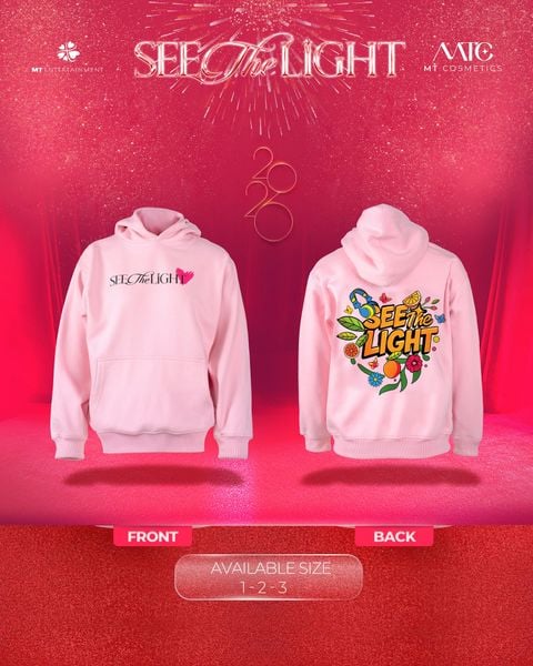 Áo hoodie See The Light Phiên bản Mùa Xuân Hoa Lá - Màu hồng