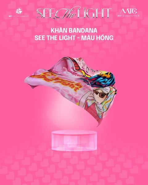 Khăn bandana See The Light - Vuông 70x70 cm - Màu hồng
