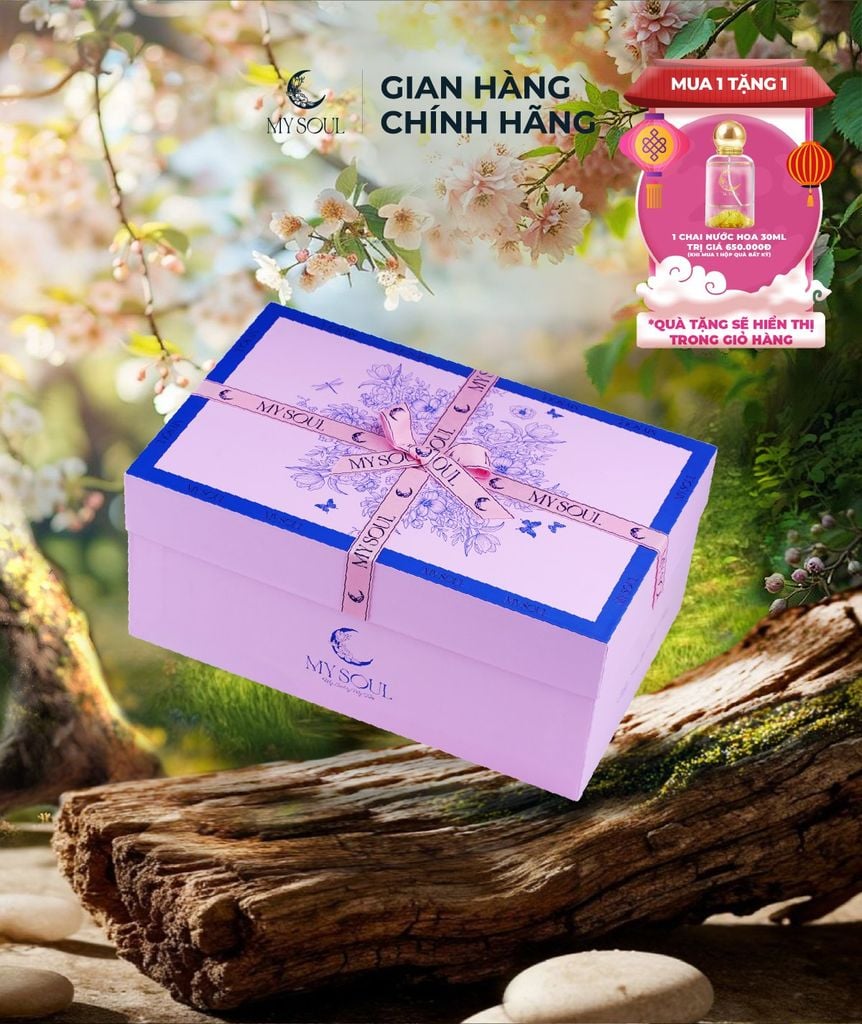 Hộp hoa quà tặng nước hoa My Soul - Màu hồng