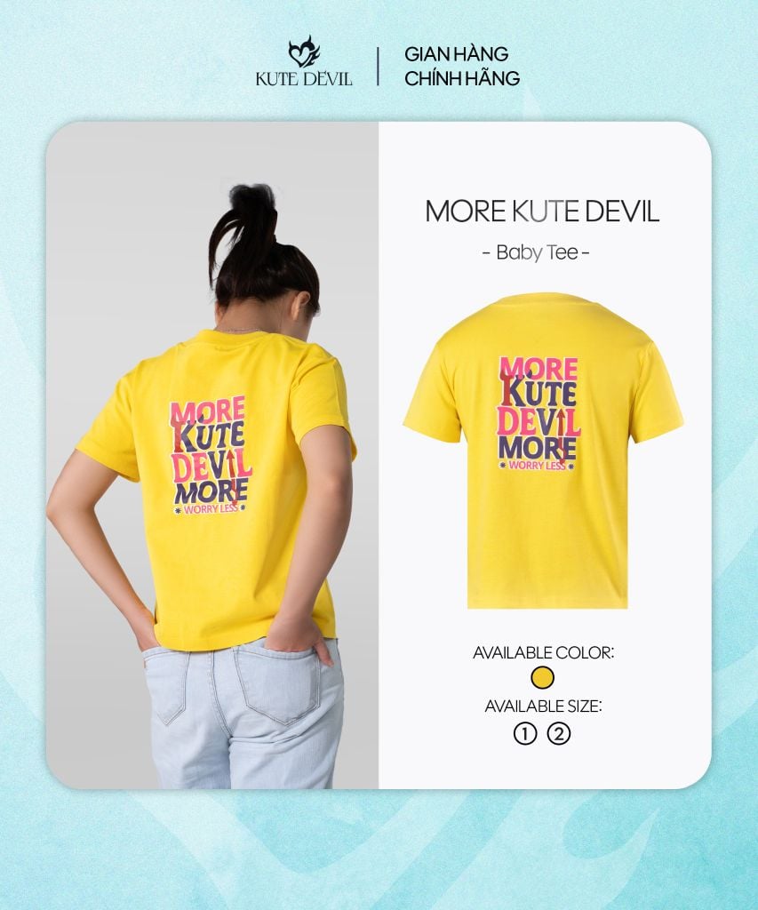 Áo thun Babytee More Kute Devil – Màu vàng