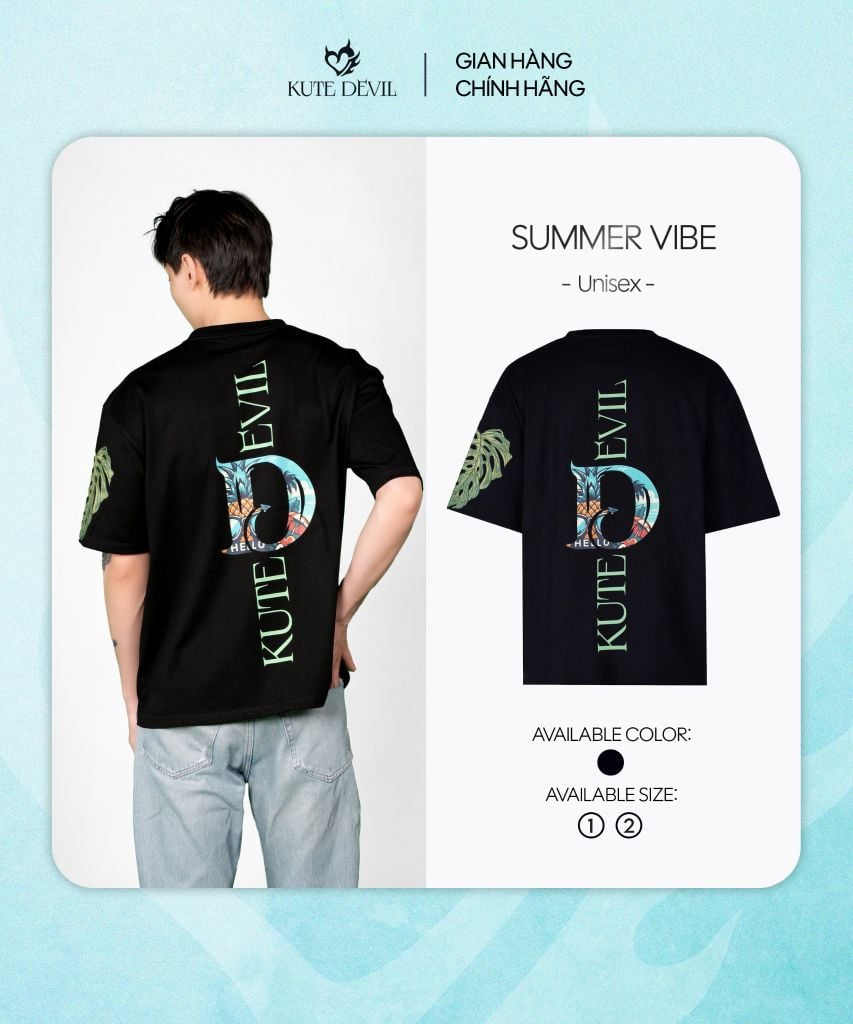 Áo thun Kute Devil Summer Vibe – Màu đen