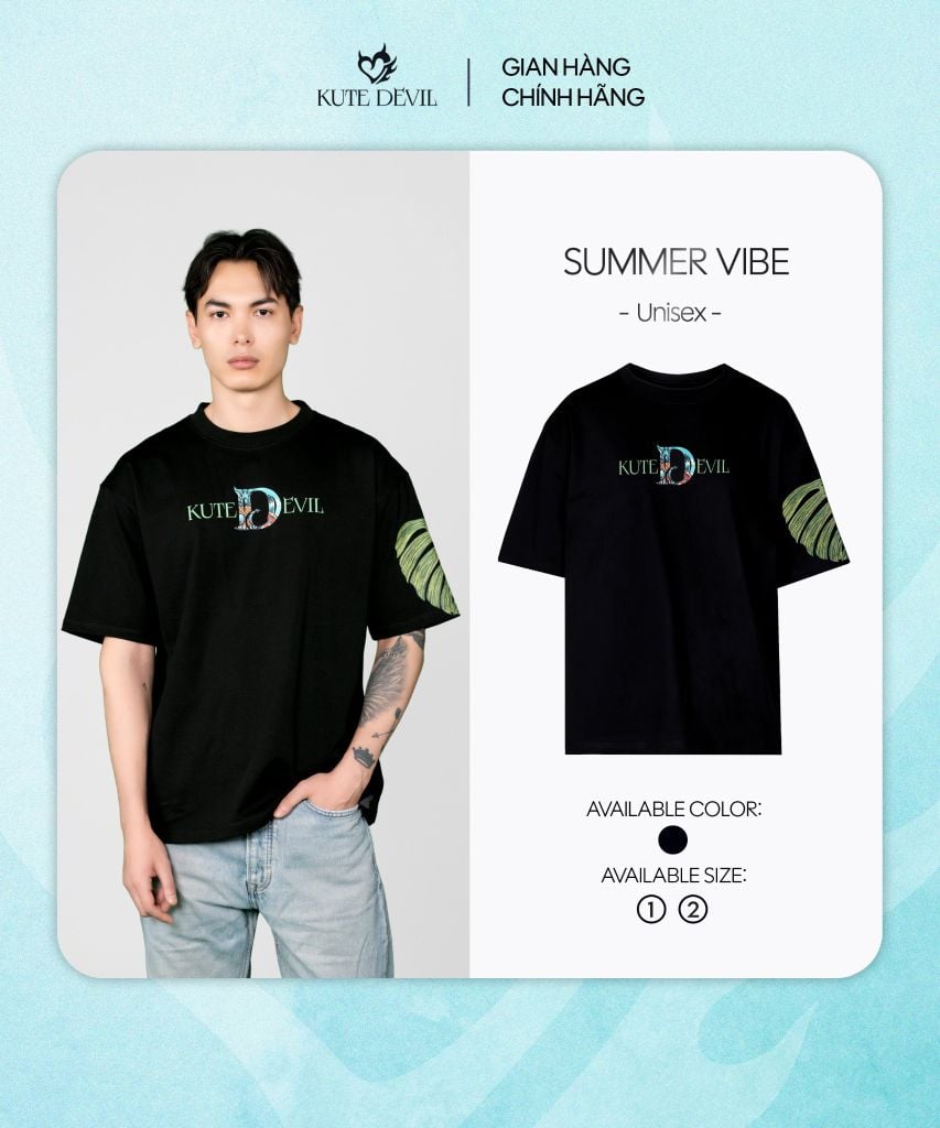 Áo thun Kute Devil Summer Vibe – Màu đen