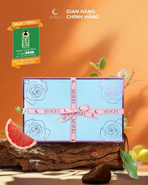 Hộp hoa quà tặng nước hoa My Soul - Màu xanh
