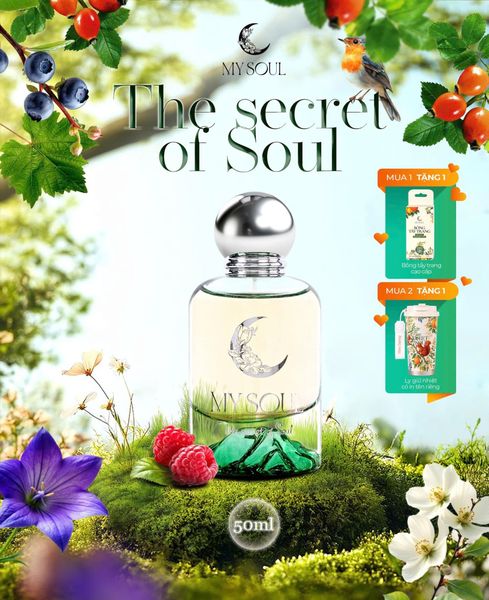Nước hoa My Soul của Mỹ Tâm - No.04 The secret of Soul - 50ml (Mua 1 chai + 1 Bông tẩy trang)