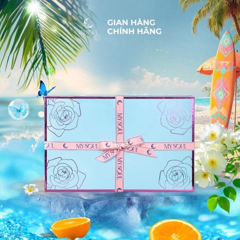 Hộp hoa quà tặng nước hoa My Soul - Màu xanh