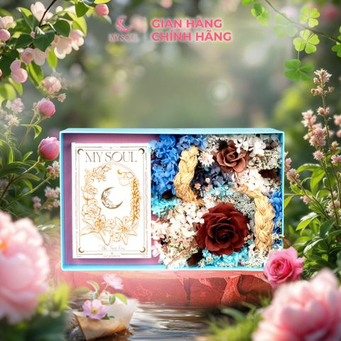 Hộp hoa quà tặng nước hoa My Soul - Màu xanh