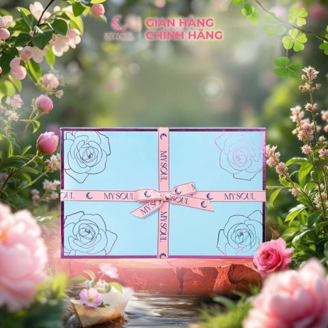 Hộp hoa quà tặng nước hoa My Soul - Màu xanh