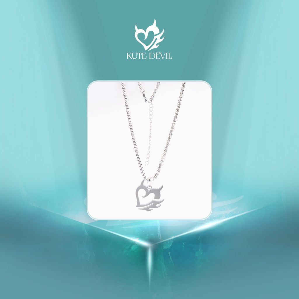 Bộ dây chuyền Kute Devil Mạ Bạc- Love Necklace