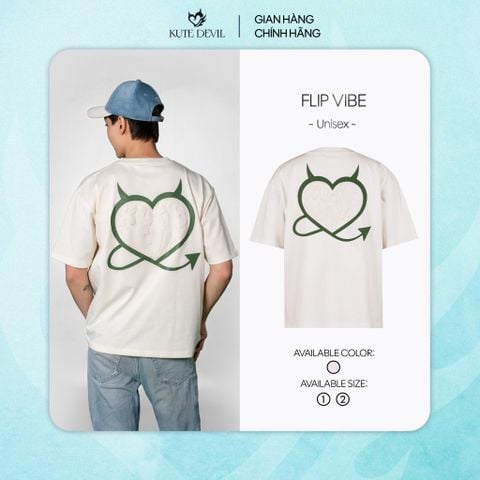 Áo thun Kute Devil Flip Vibe – Màu kem