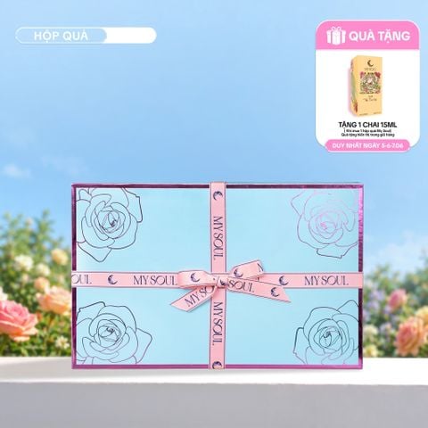 Hộp hoa quà tặng nước hoa My Soul - Màu xanh