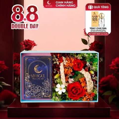 Hộp hoa quà tặng nước hoa My Soul - Màu xanh