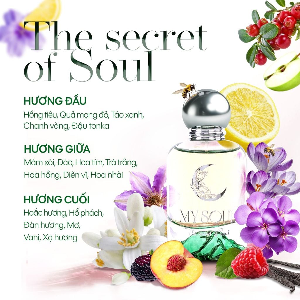 Nước hoa My Soul của Mỹ Tâm - No.04 The secret of Soul - 50ml (Mua 1 chai + 1 Bông tẩy trang)