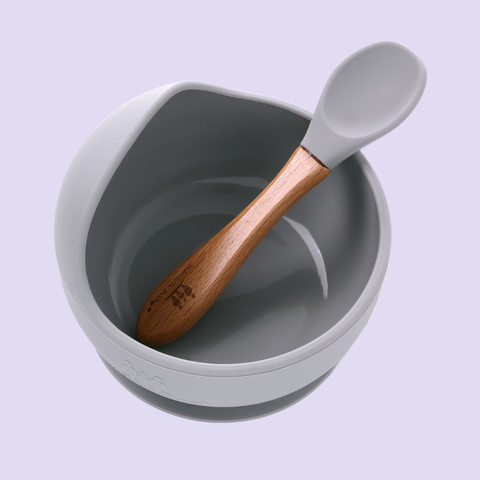  Chén ăn dặm silicone Miraclebaby và muỗng phù hợp dành bé trai, bé gái trên 5 tháng tuổi 