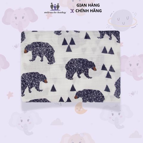  Miracle Baby_Chăn 2 lớp cotton 120*120cm thoáng khí, mềm mại đa năng cho bé 