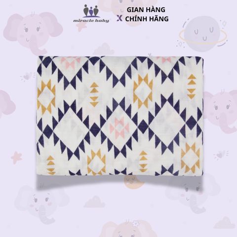  Miracle Baby_Chăn 2 lớp cotton 120*120cm thoáng khí, mềm mại đa năng cho bé 