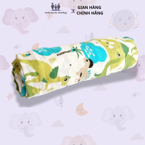  Miracle Baby_Chăn 2 lớp cotton 120*120cm thoáng khí, mềm mại đa năng cho bé 