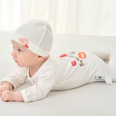  MiracleBaby - Bodysuit kèm nón cho bé sơ sinh Thumb Love 0-3M chất liệu Cotton co giãn, thấm hút mồ hôi, an toàn cho bé 