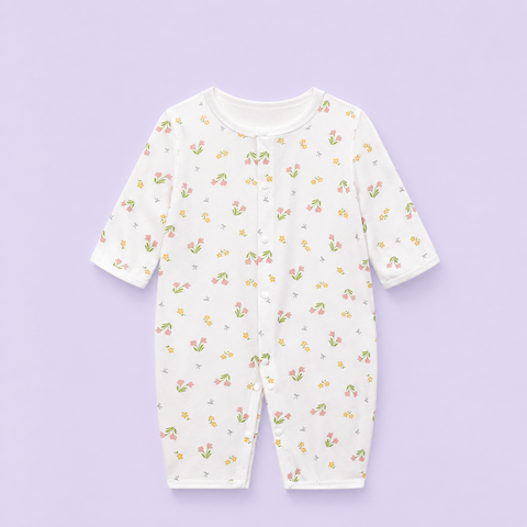  Bodysuit dài tay cotton cho bé 0-24 tháng 100%cotton có lỗ thoát khí 