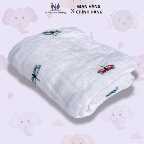  Miracle Baby_Chăn 2 lớp cotton 120*120cm thoáng khí, mềm mại đa năng cho bé 