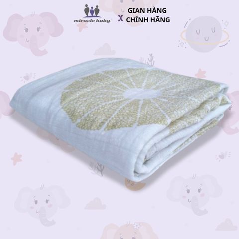  Miracle Baby_Chăn 2 lớp cotton 120*120cm thoáng khí, mềm mại đa năng cho bé 