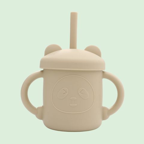  Cốc Tập Hút SILICONE An Toàn Dễ Thương Kèm Ống Hút Cho Bé 