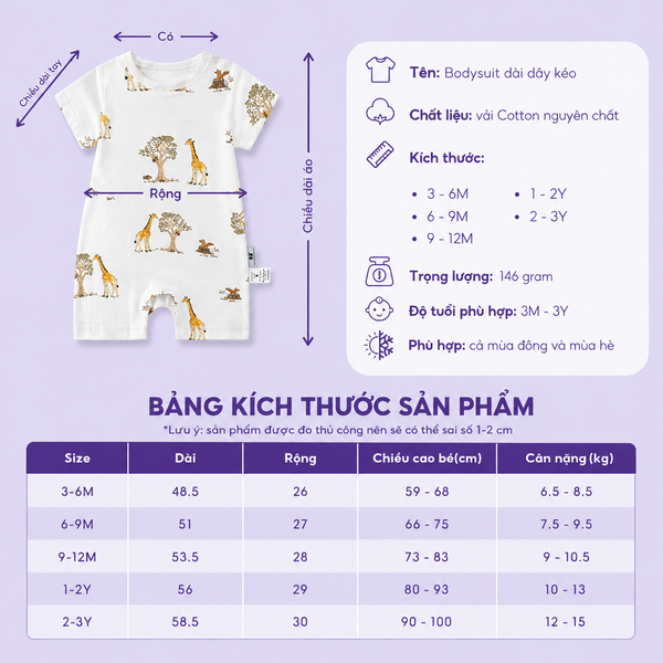  Miracle Baby Bodysuit Ngắn Mẫu Dài 