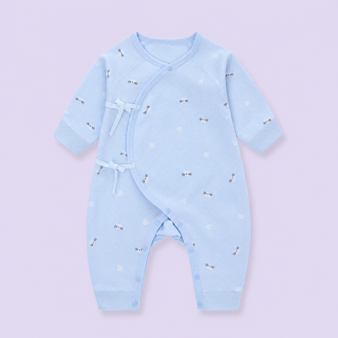  MiracleBaby - Bodysuit cột dây sơ sinh chất liệu Cotton cho bé sơ sinh từ 0 đến 3 tháng co giãn, mềm mại, thấm hút tốt 