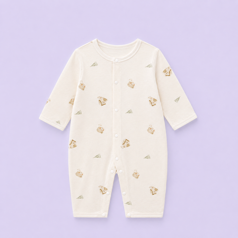  Bodysuit dài tay cotton cho bé 0-24 tháng 100%cotton có lỗ thoát khí 